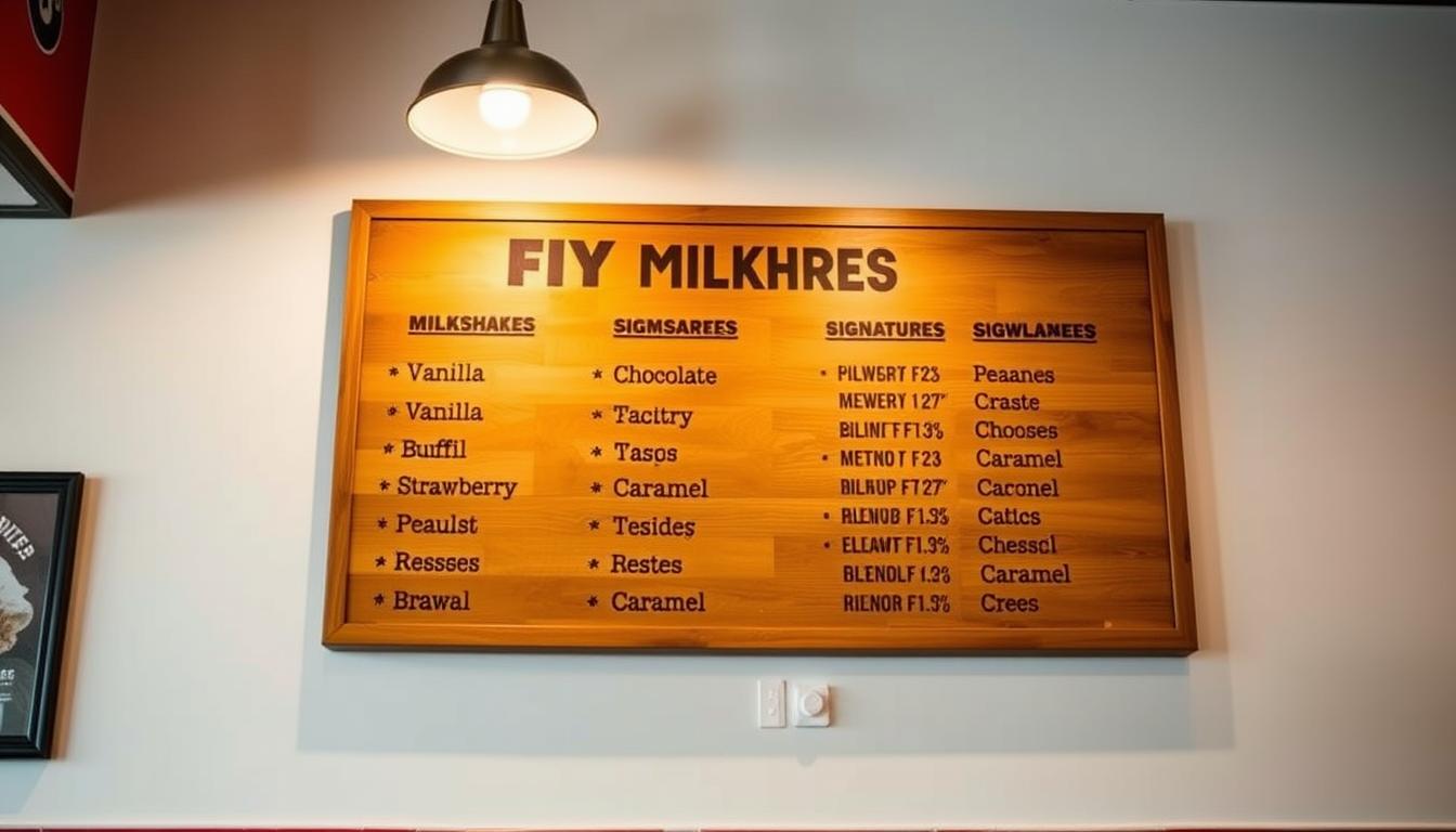 Five Guys Milkshake Menu
