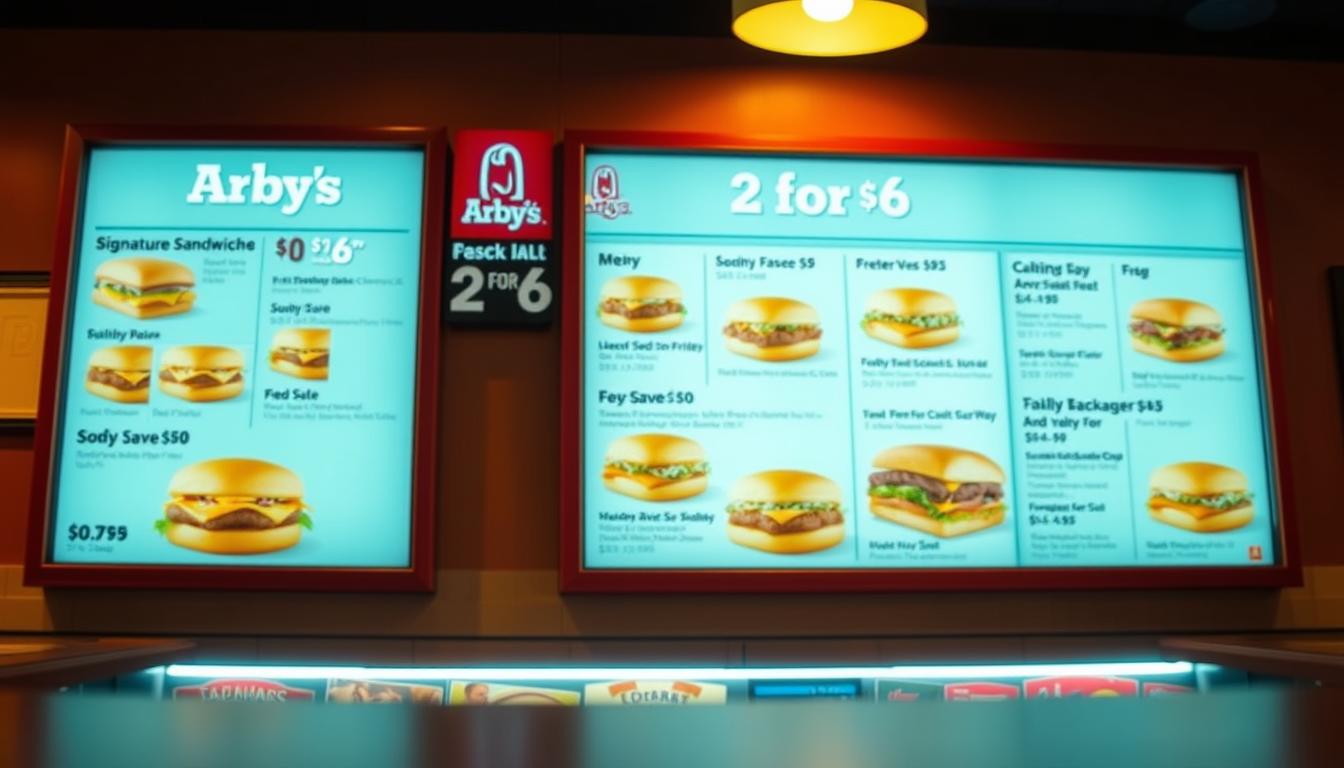 arby's menu specials 2 for $6